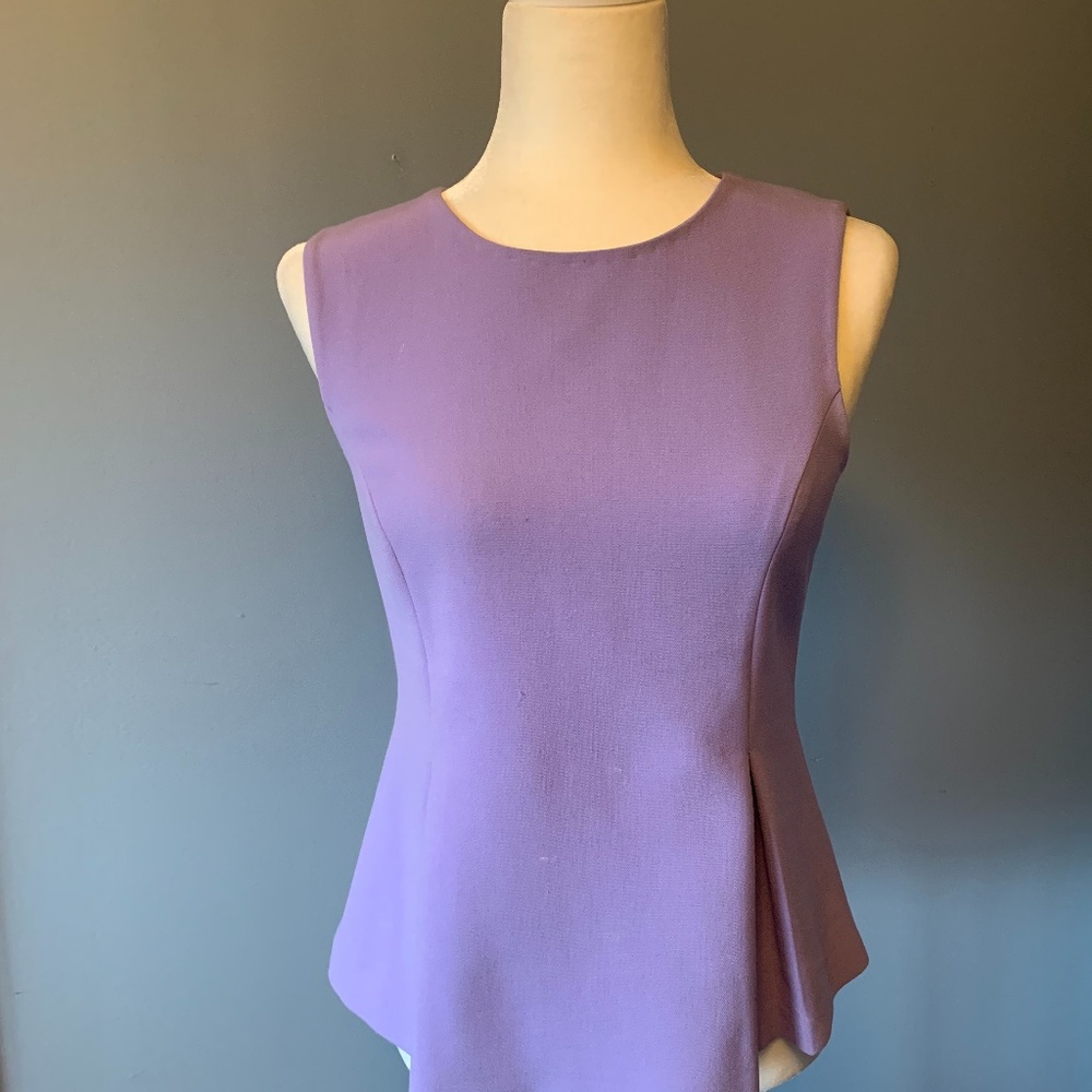 Diane Von Furstenberg Lavender Sleeveless Peplum Top